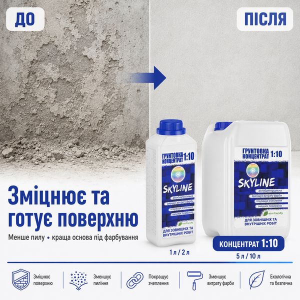 Грунтовка - концентрат 1:10 Skyline акрилова глибокопроникаюча 2 л 2661909962 фото