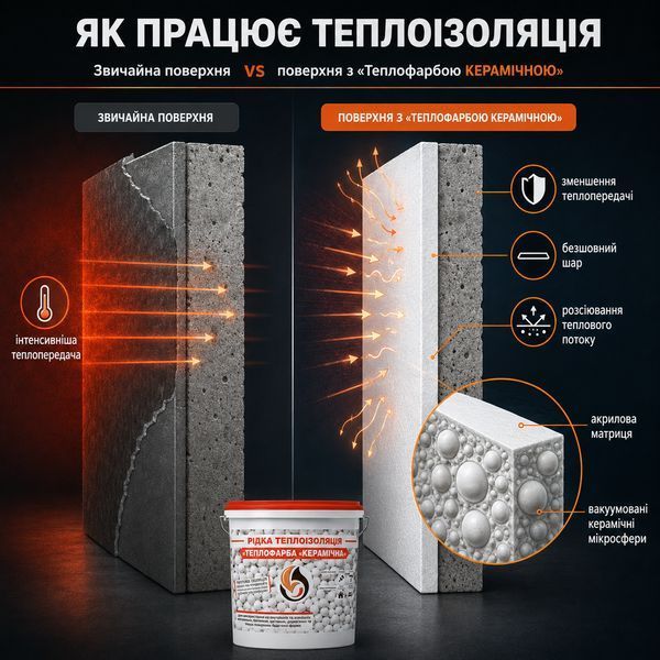 Рідка теплоізоляція для утеплення будь-яких поверхонь Теплофарба Керамічна ГРАФІТОВА 1л 2813089432 фото