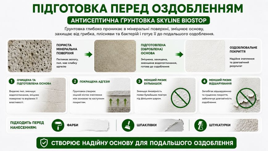 Антисептическая противогрибковая грунтовка Биостоп SkyLine 2л GBIO-S-2 фото