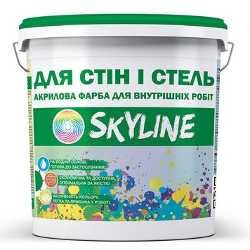 Краска акриловая водоэмульсионная Для Стен и Потолков SkyLine 1,4 кг KSIP-S-1 фото