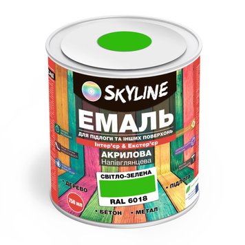 Емаль для підлоги SkyLine Світло-зелений RAL 6018 0.75 л EPSZ-S-075 фото