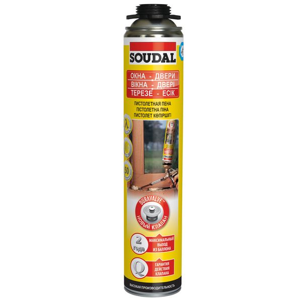 Пена монтажная п/пистолет SOUDAL 750 мл 000010000000750F00 фото