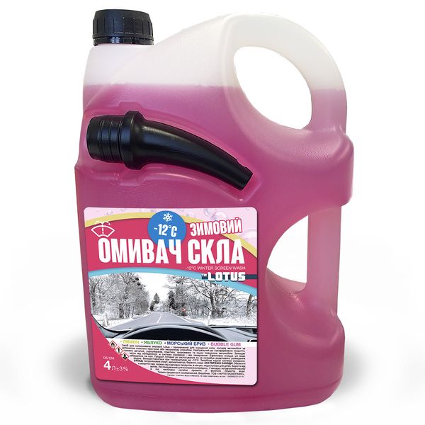 Омивач скла Зимовий -12°C "Bubble Gum" Lotus каністра з носиком 4 л CNWSBG12-L-4 фото