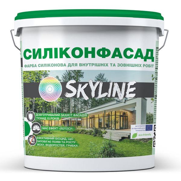 Фарба фасадна силіконова «Силиконфасад» з ефектом лотоса SkyLine 1,4 кг KSF-S-1 фото